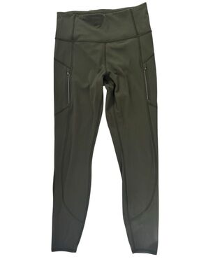 Athleta Rainier Tight S Leggings Olive Sold Out Online Zipper Pockets NWOT